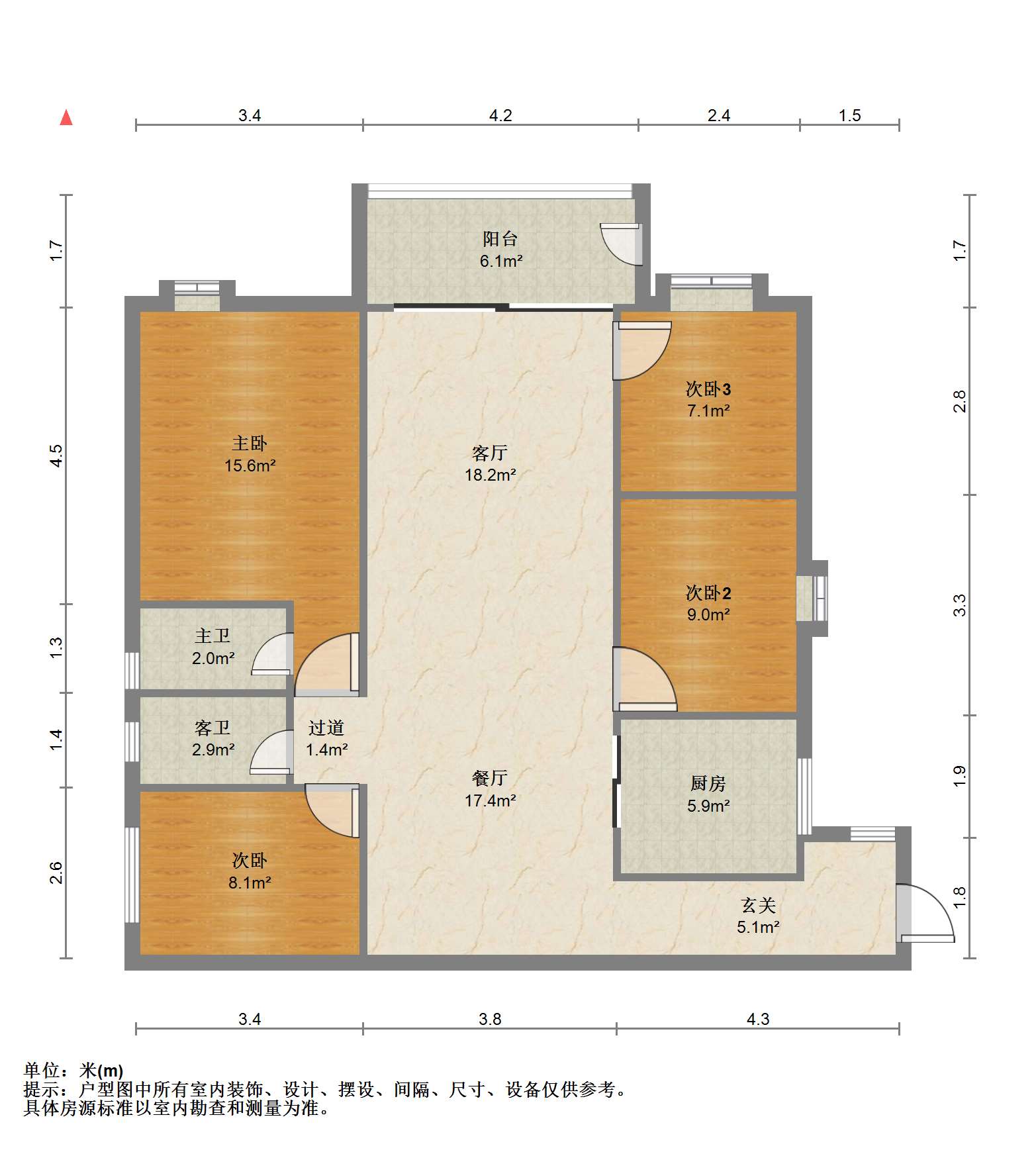 万福新城,精品好房,万福新城4室2厅2卫2阳台,送大露台13