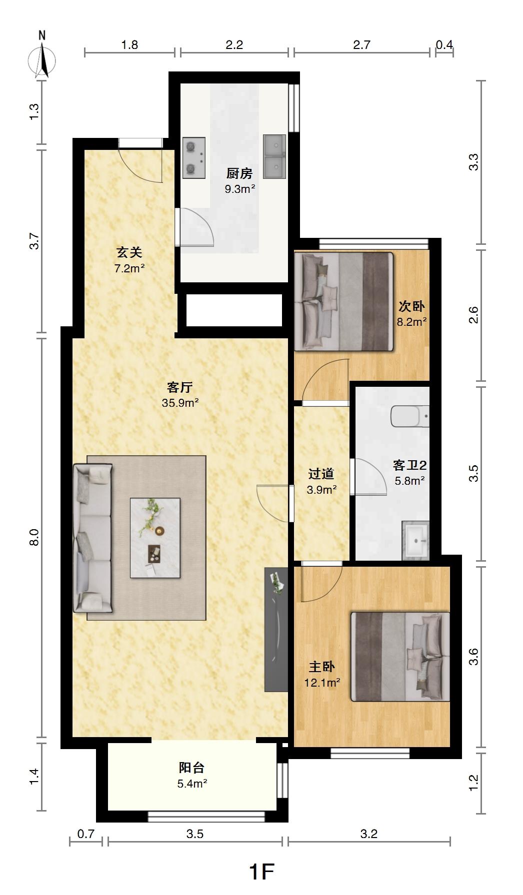 孔雀城剑桥郡八期,孔雀城剑桥郡八期67㎡2室精装,约看,业主报价68万13