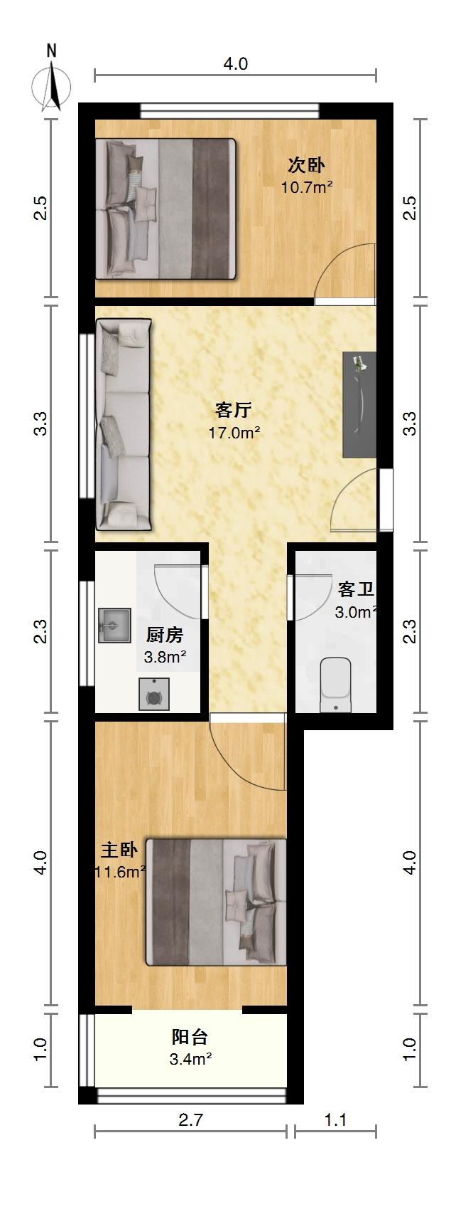 润龙小区,精品好房,楼层好,视野广,润龙小区2室南北!9