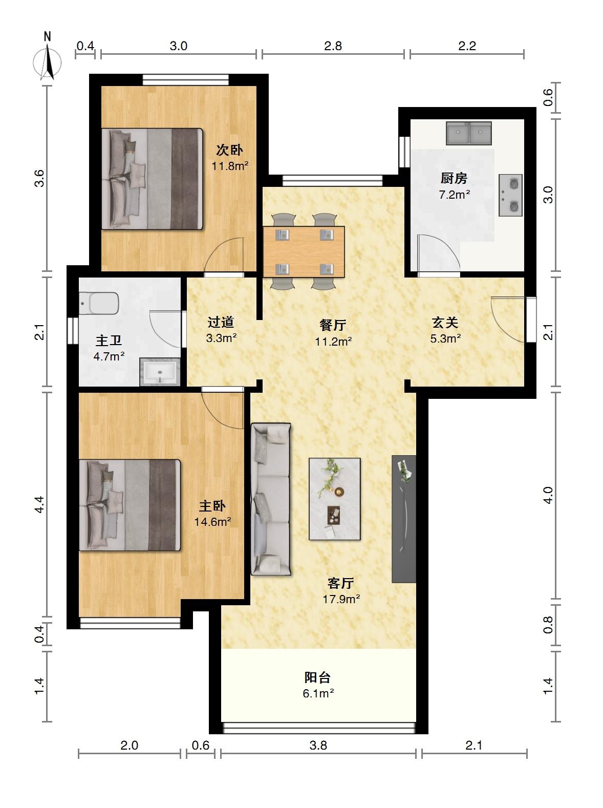 天顺家园二期,二居、天顺二期红衫郡、满五、南北通透、精装、约看12