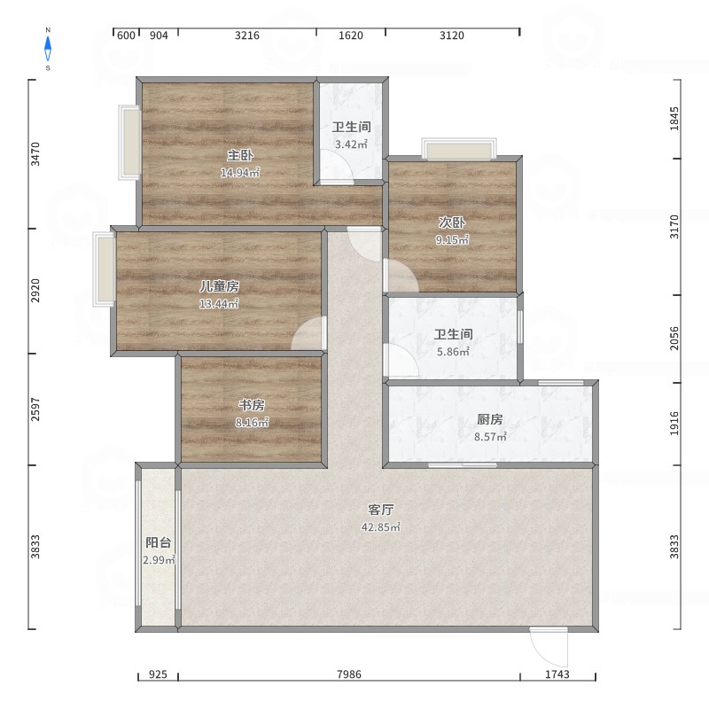 绿城中央公园B区,绿城B区 精装三房两卫 家具家电齐全11