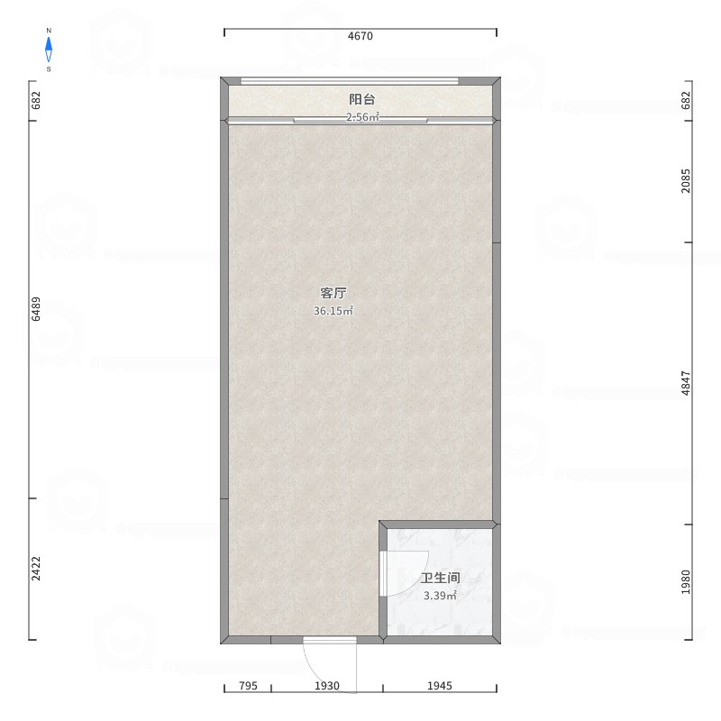 海鑫广场单身公寓,黄土坡海鑫广场 单身公寓1室1厅1卫 看房方便钥匙在手11