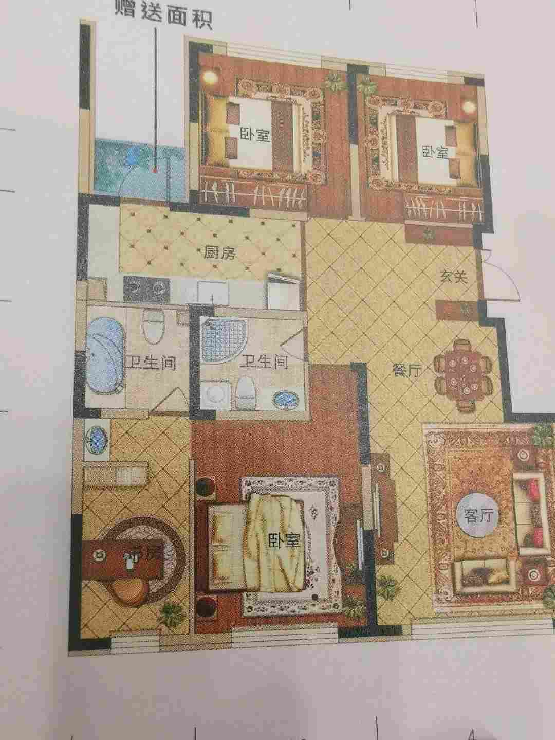 万达华府,万达华府3室2厅2卫封闭小区赠送地下车库!好楼盘129万!11