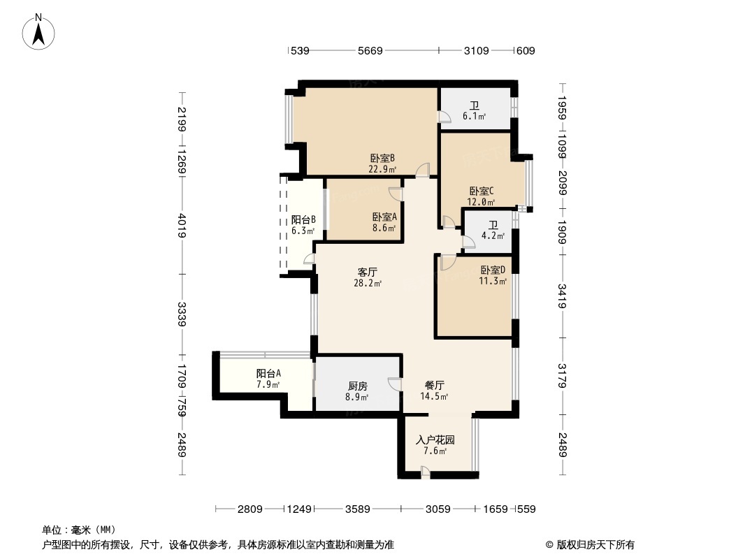 中天会展城B区,中天会展城B区 152.6平米 135万13