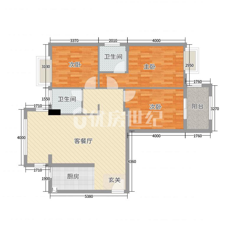 金城华府,金城华府 94平方 3-2-2-1 毛坯三彩10