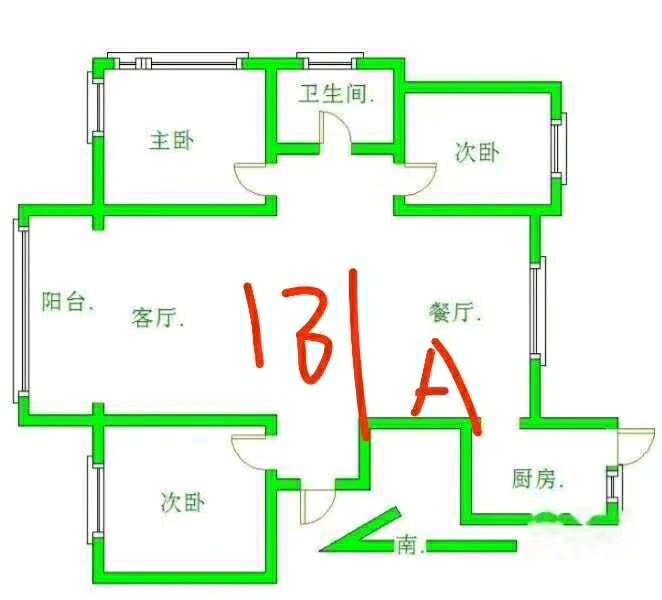 阅海万家F2区,阅海万家F2区 三室南北通透 毛坯房东A户型13
