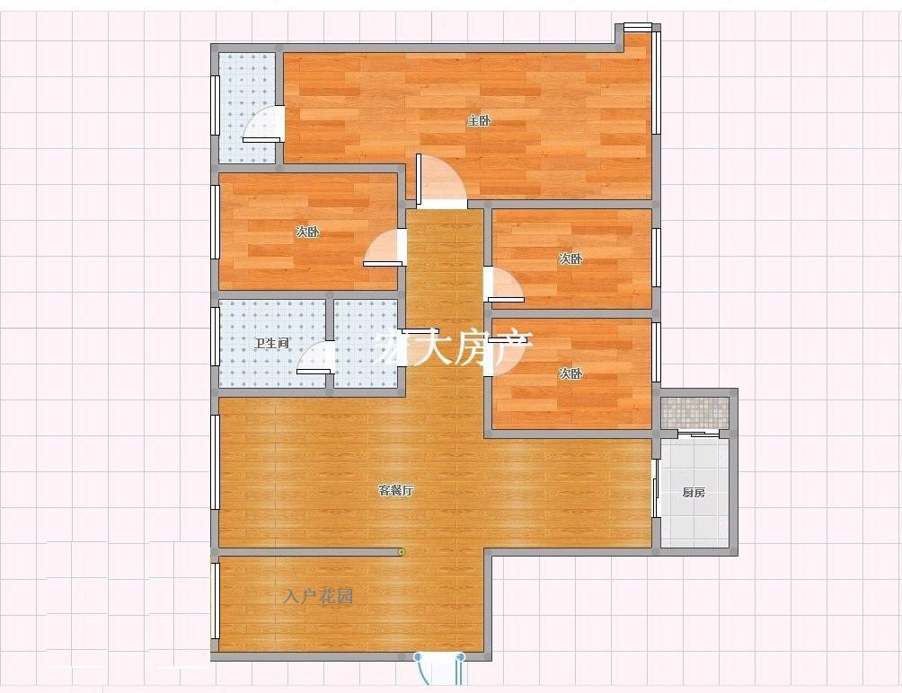 豪景大院数码城,二小和一中 桂圆路毛坯电梯4室2厅2卫2,格局布置好!14