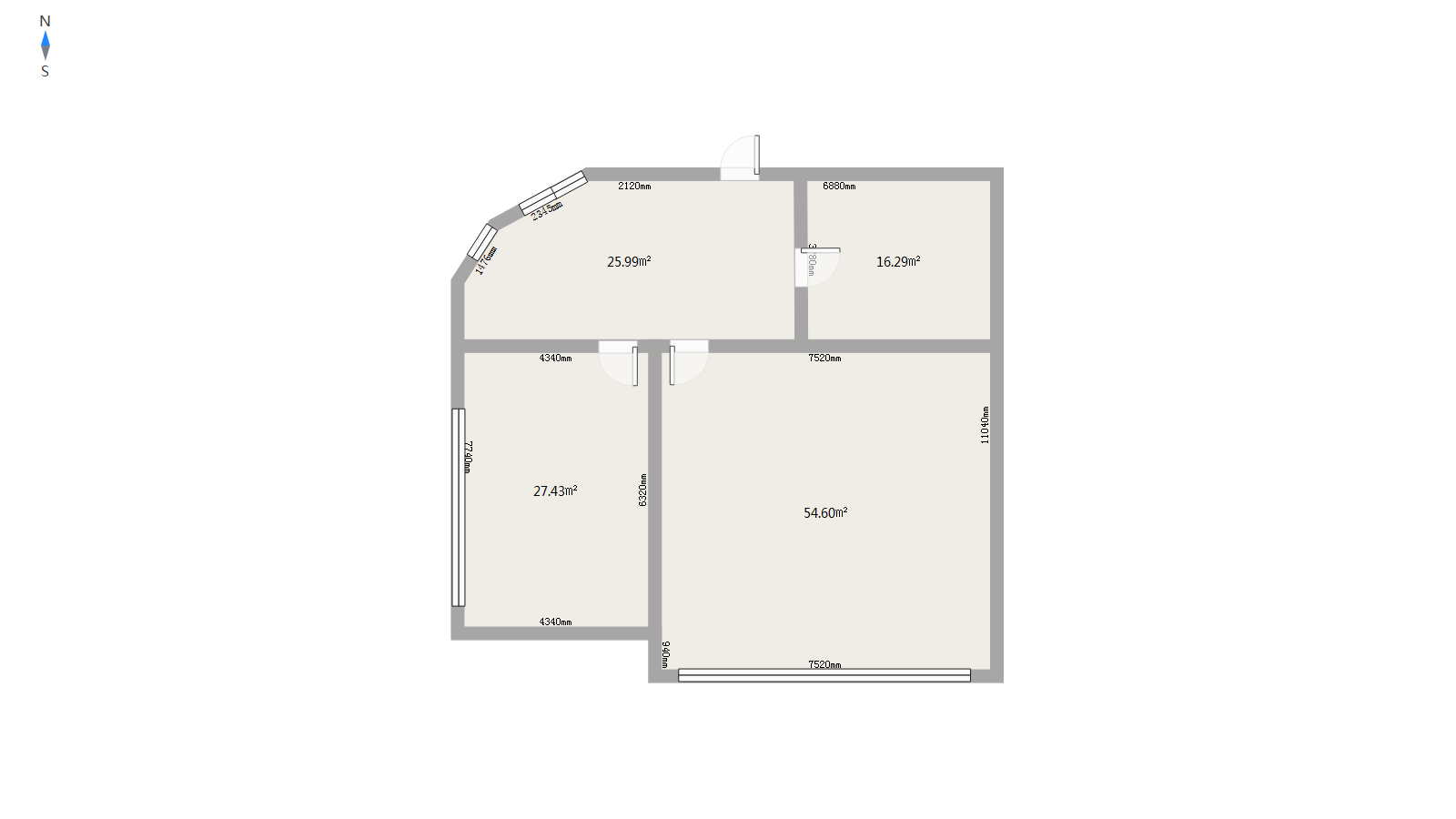 昌建东外滩,昌建东外滩2室1厅1卫70m? 观景房13