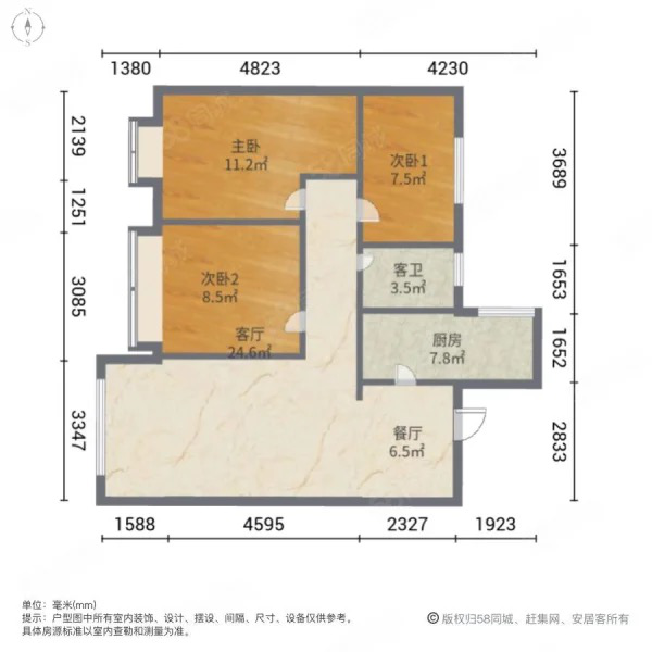 西宁万科城,性价比超高的3室2厅1卫1阳台 阳光 视线 无忧!9