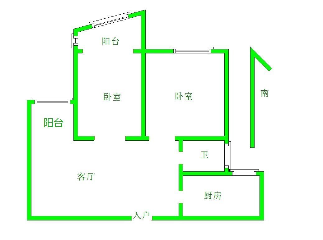 潞安颐龙湾,西客运 园林小区 潞安颐龙湾 朝南2居 电梯中间楼层9