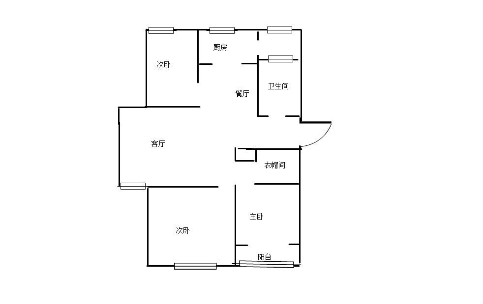 久和国际新城二期,久和二期多层四楼三室两厅简单装修户型方正采光好随时看房13