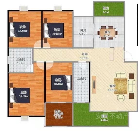 鑫苑小区,示范区 理工大西门 鑫苑小区大室 采光好13