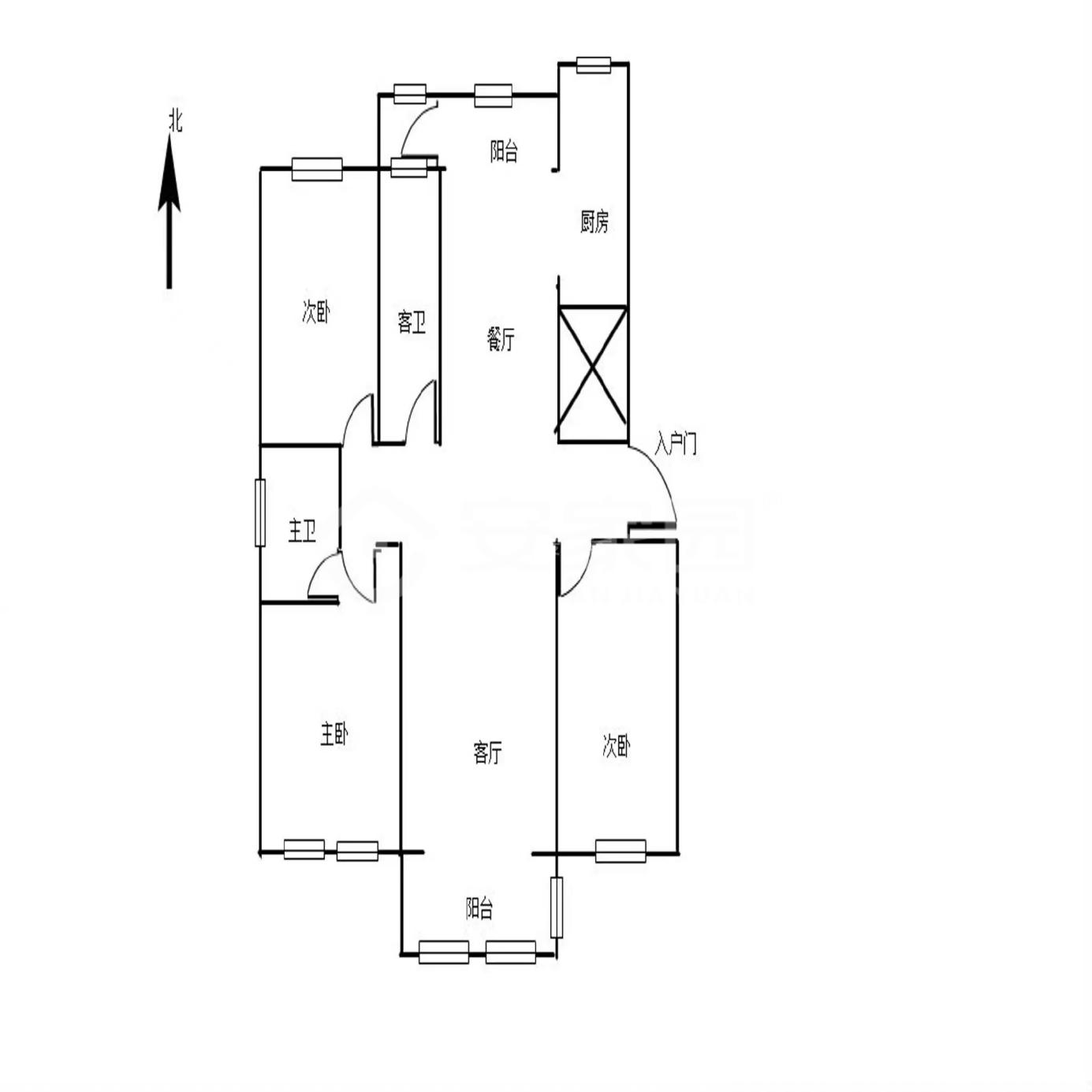 建业壹号城邦一期,建业壹号城邦 飞机户型 南北双阳台11