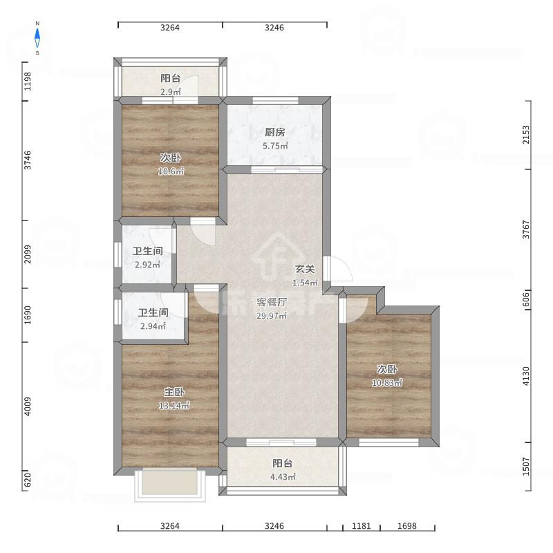 御苑小区,出售御苑小区大三室好楼层,带车库,有房本首付339
