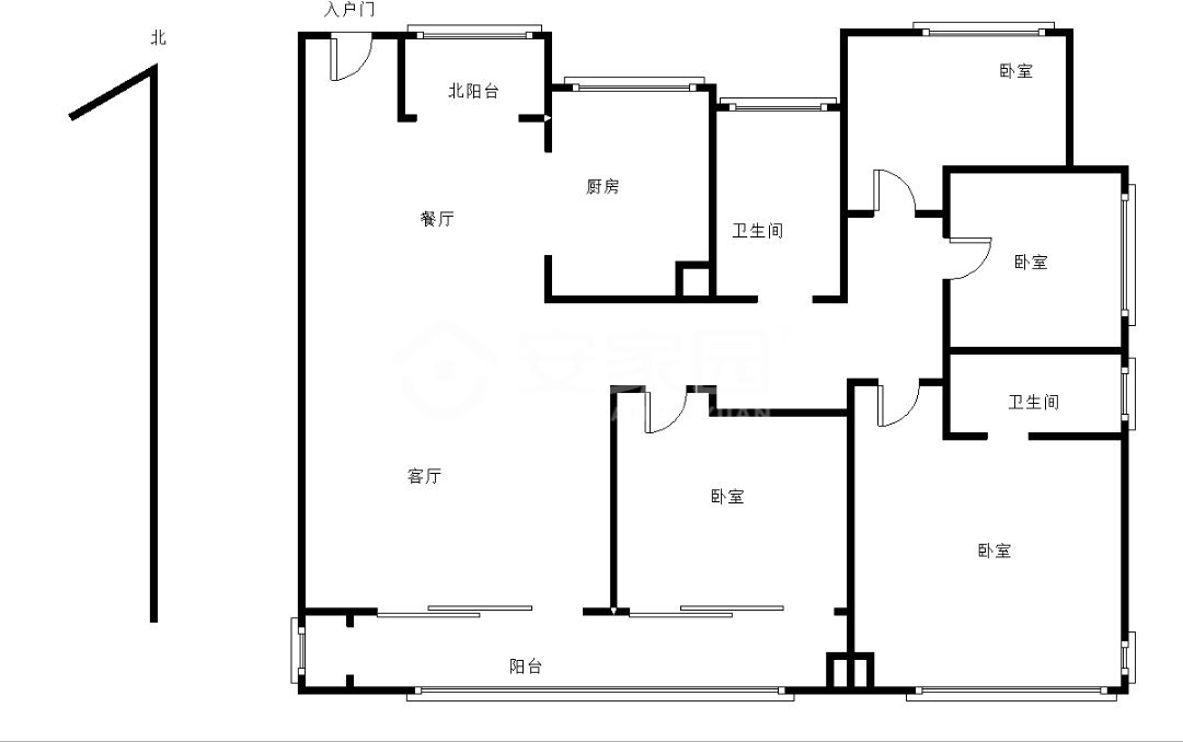建业云筑,毛坯大四室南北通透,12