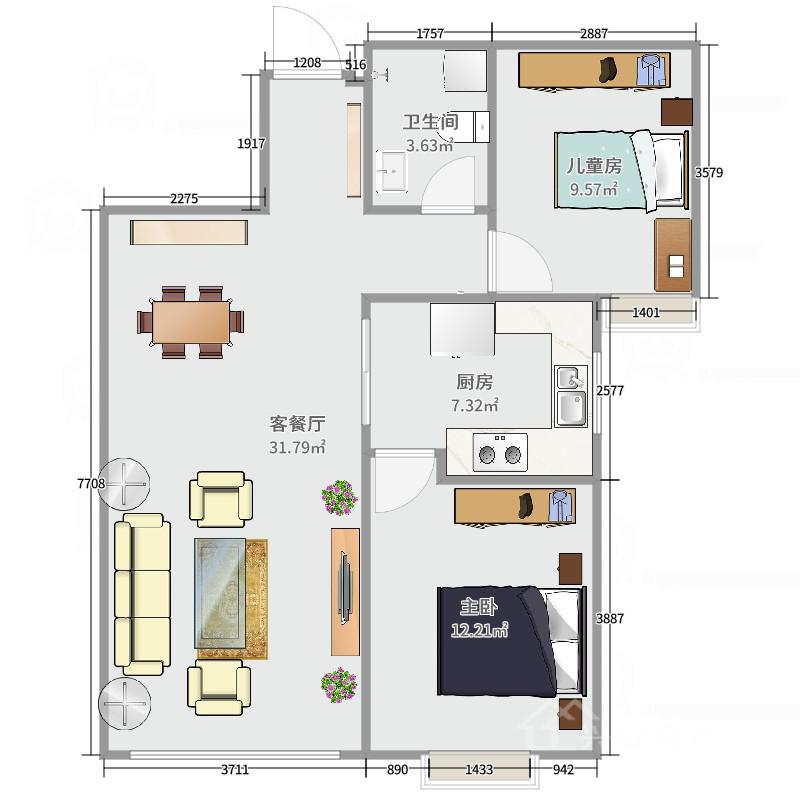 刘家峡电力西区,精装3室2厅2卫1阳台地铁沿线,交通便利,舒适宜居2