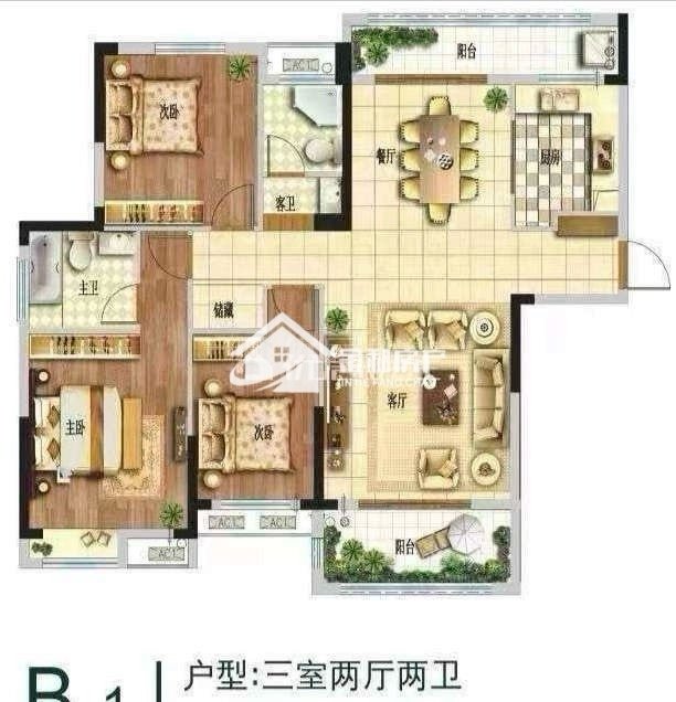 清江新城一期,清江新城一期北高层纯东边套毛坯3房2厅2卫南北通透13