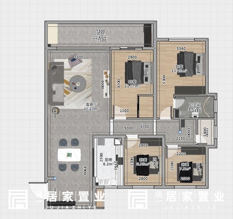 东立壹品,政府对面东立壹品中叠 4室2厅2卫2阳台错层设计有花园13
