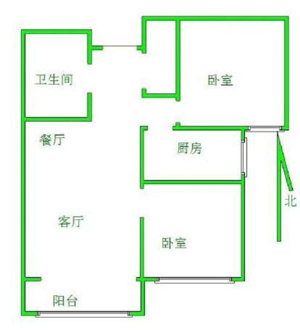 湖邸小区,湖邸小区纯板房,户型2室2厅1卫1阳台13