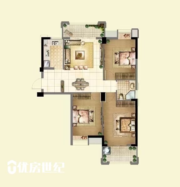 天茂城市广场,天茂城市广场 电梯高层 边套三彩 4室2厅2卫1阳台,办公装12