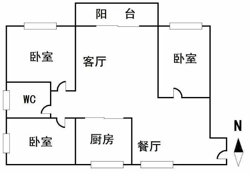 御景湾,御景湾106㎡3室精装 南北通透的房子10