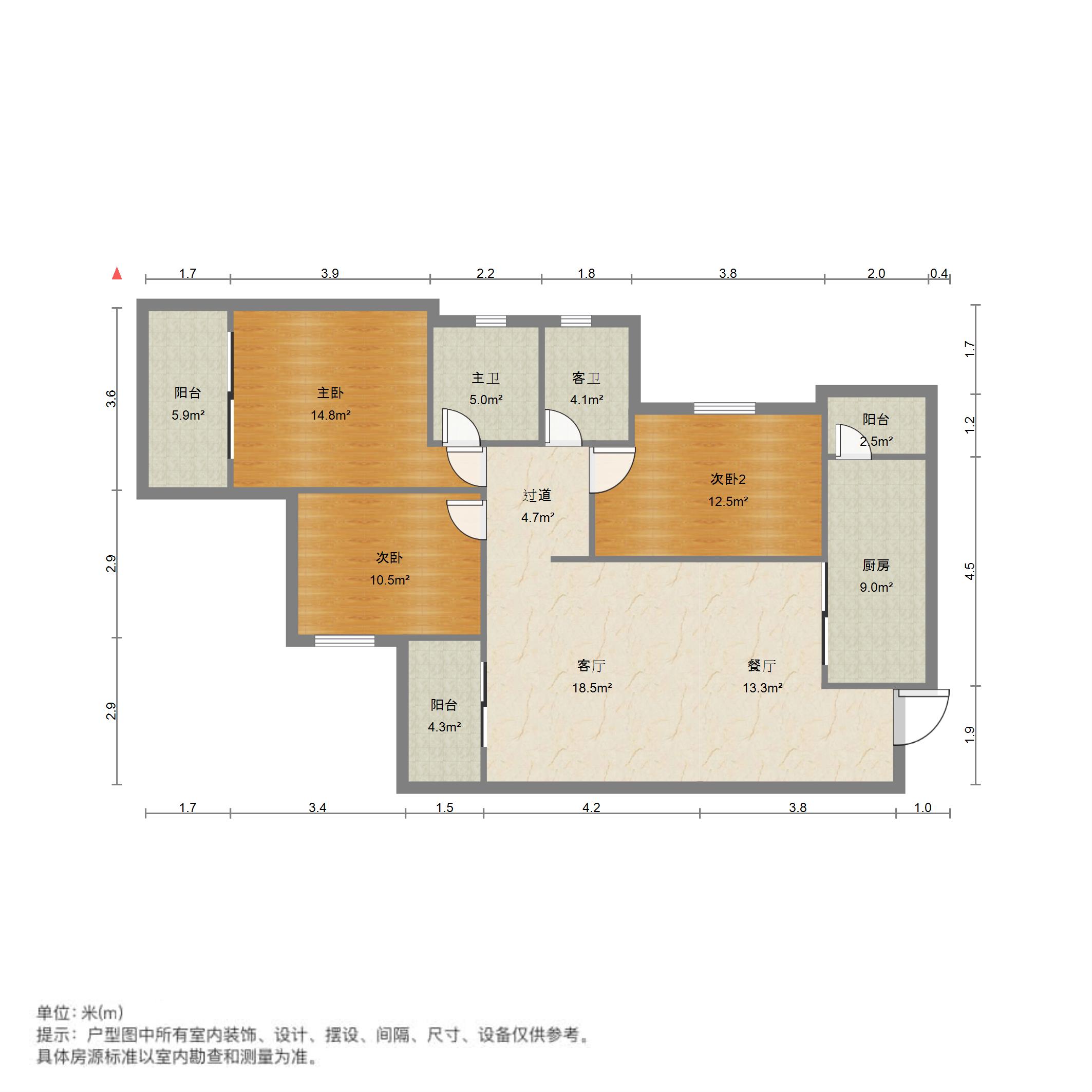 丽岛花园竹园,紧邻地铁口,方正户型8