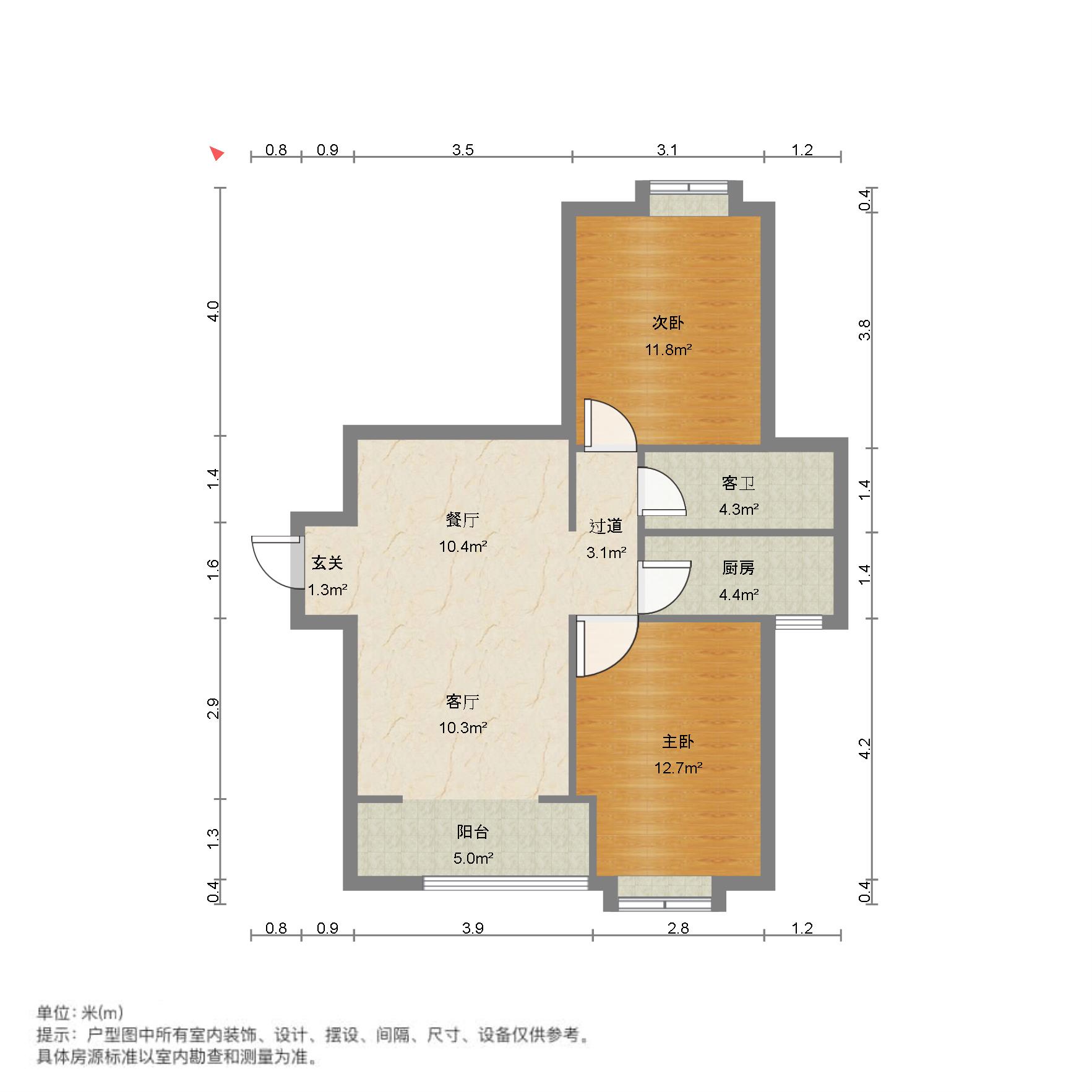 庄仪橡树湾,橡树湾 品质毛胚小两室10