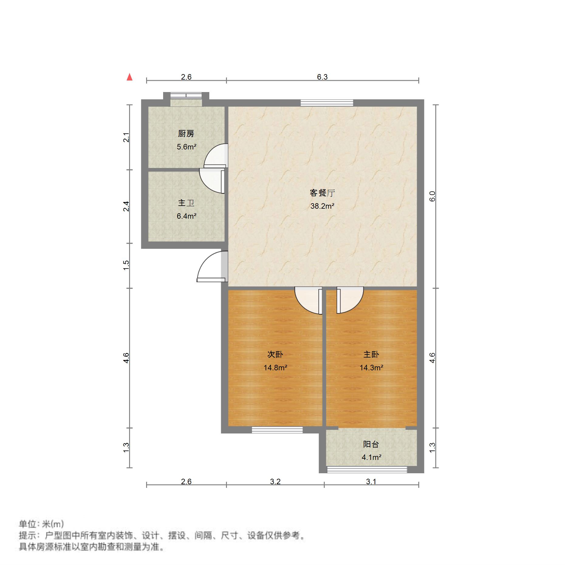 武泰闸城市花园小区,经典2室2厅1卫1阳台南北户全明普通两证齐全10