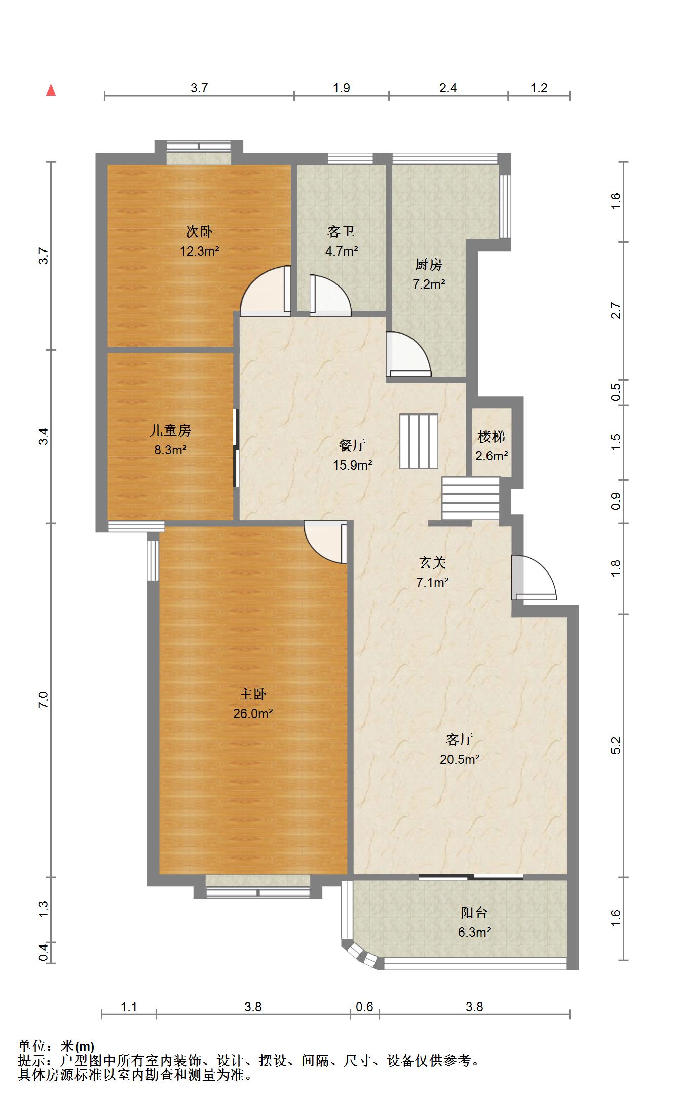 新大地家园,复式两层带大露台 自住精装修 带暖气14