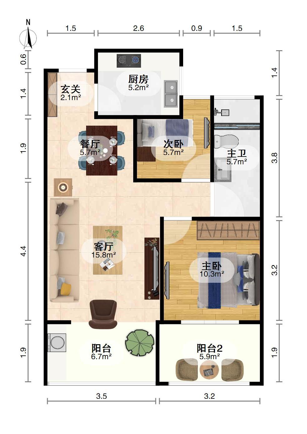 九城公园里东区,九城公园里东区 65.0平米 138.0万9