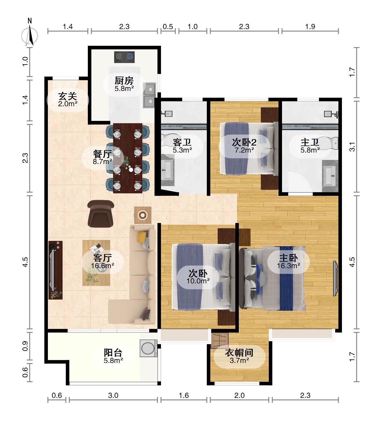 金科城,金科城 3室2厅2卫 毛坯 中间楼层 诚心出售13