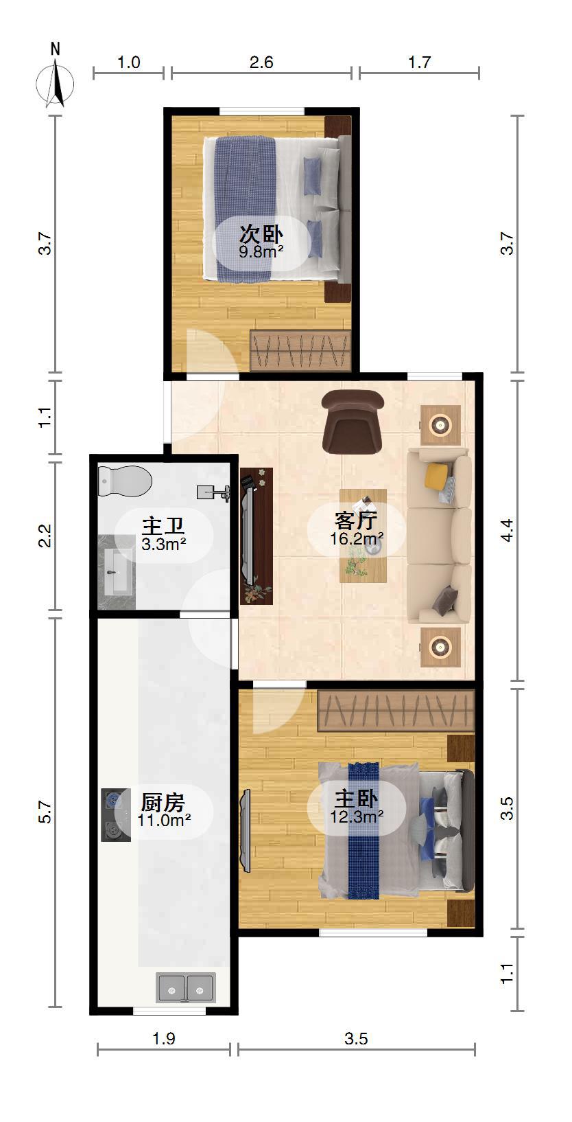 京东小区E区,京东小区E区 普通带家具家电 房东诚心出售12