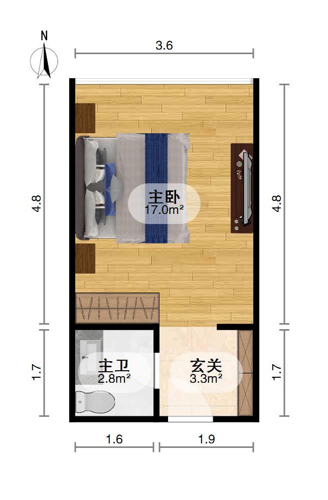 金地本座,精品好房，金地本座1室1厅1卫1阳台，房主急售9