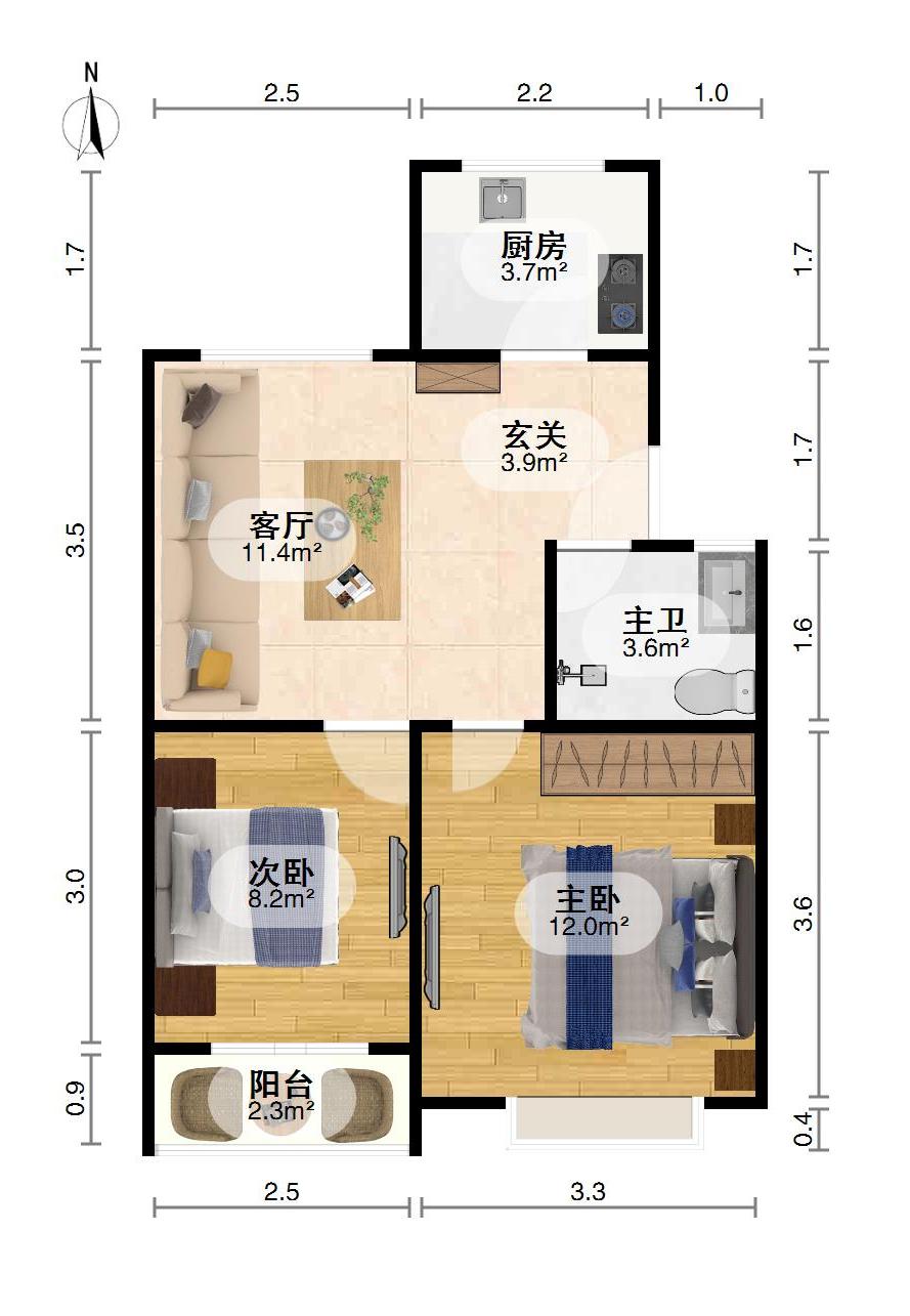 清泰苑,清泰苑3楼两室毛坯108.8万9