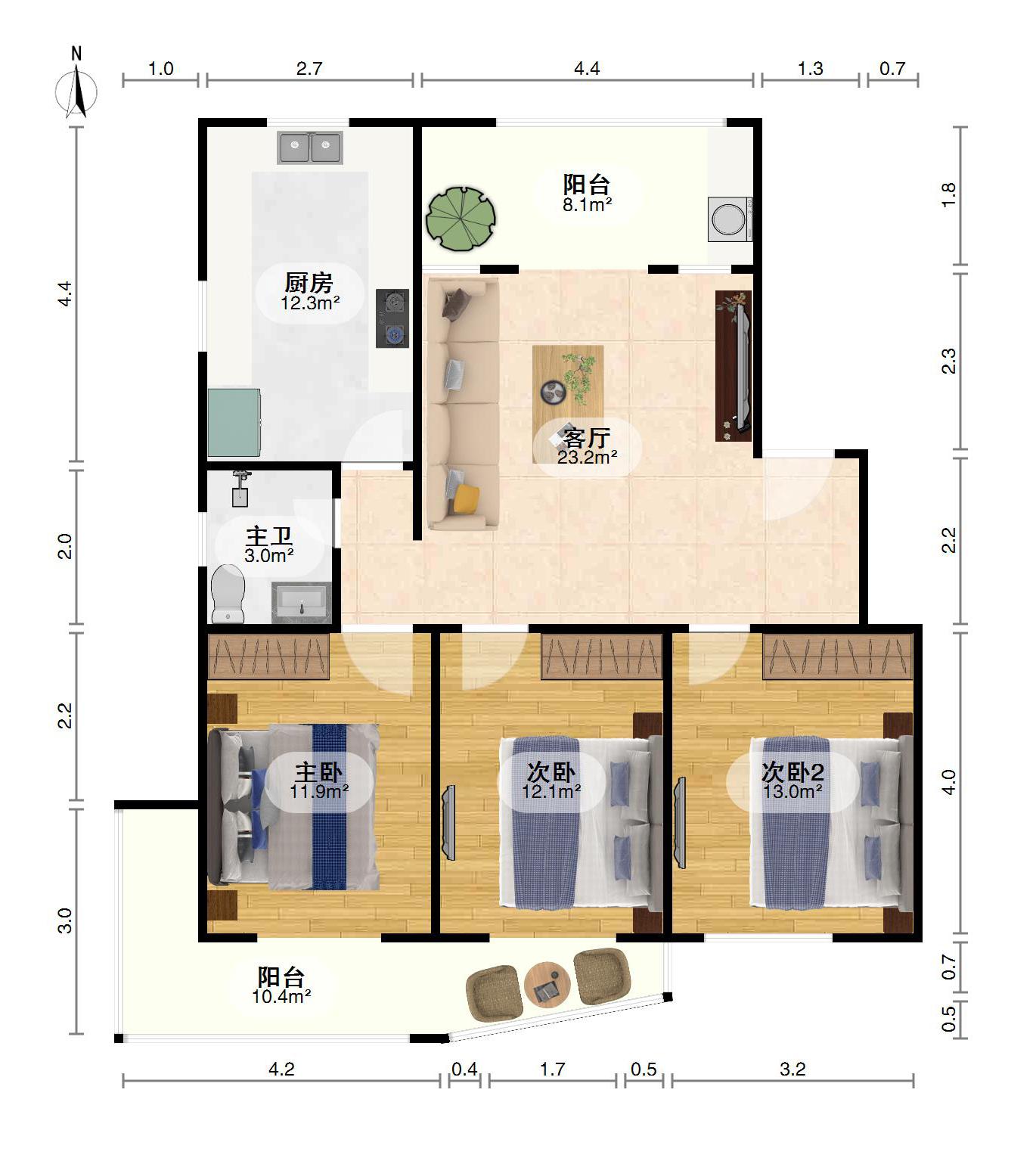 叠山路,地铁三房:实用,安静,便利,近学校13