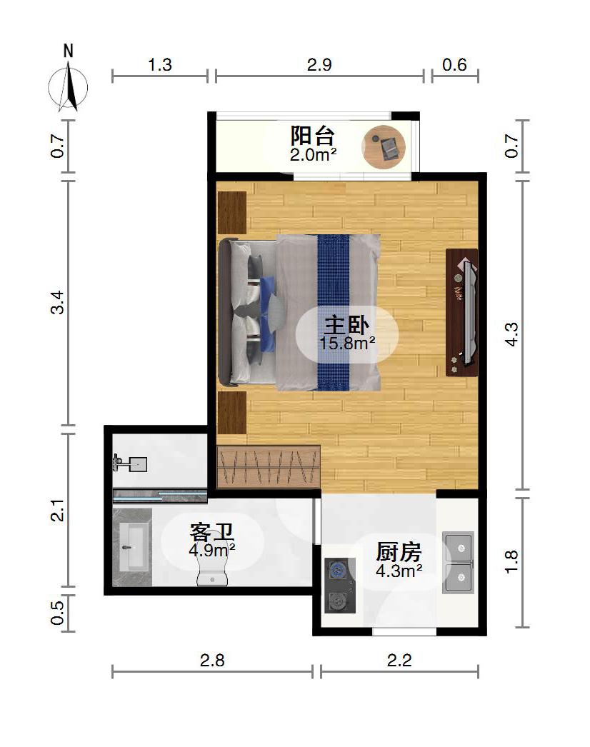 莱茵半岛,莱茵半岛买1室1厅1卫1阳台13