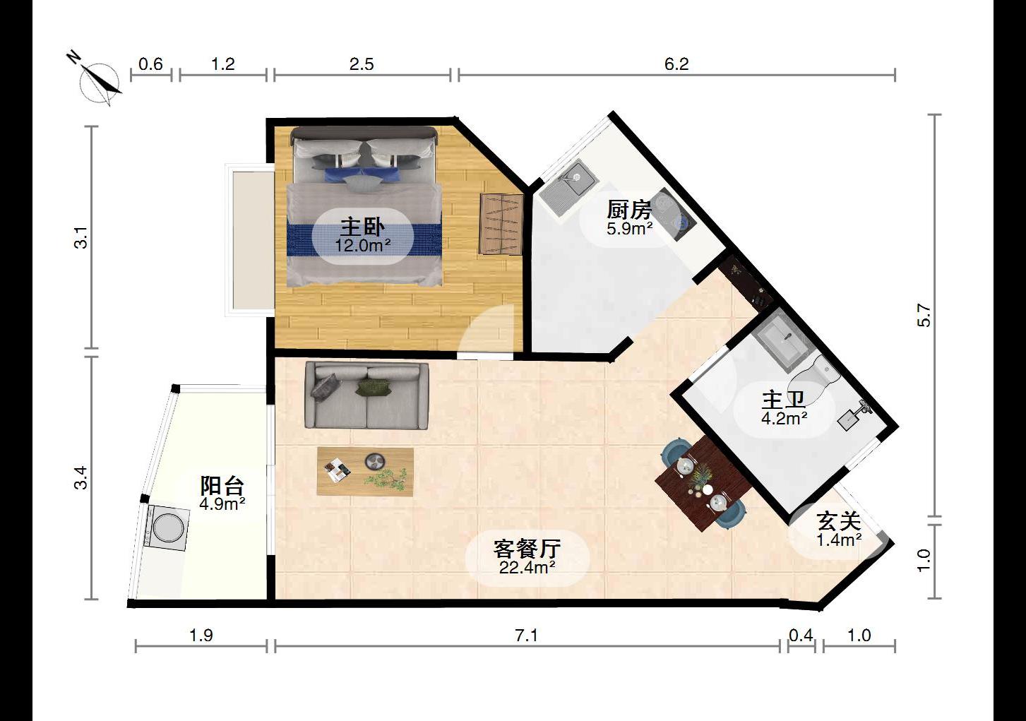 东林外庐,东林外庐带露台的小户型出售10