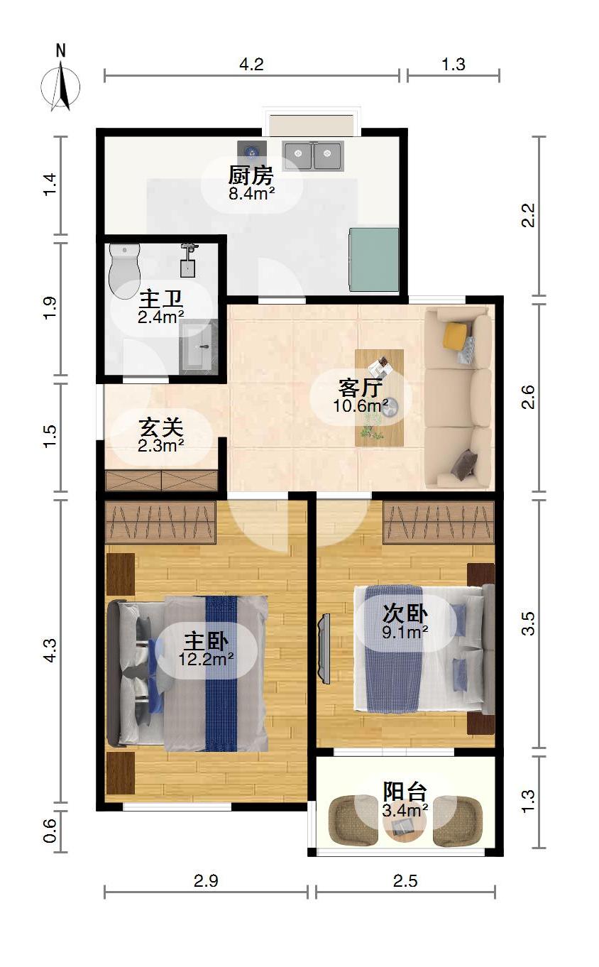 111街坊,钢花111街坊 五楼出售 2室1厅 两房朝南 诚心出售10