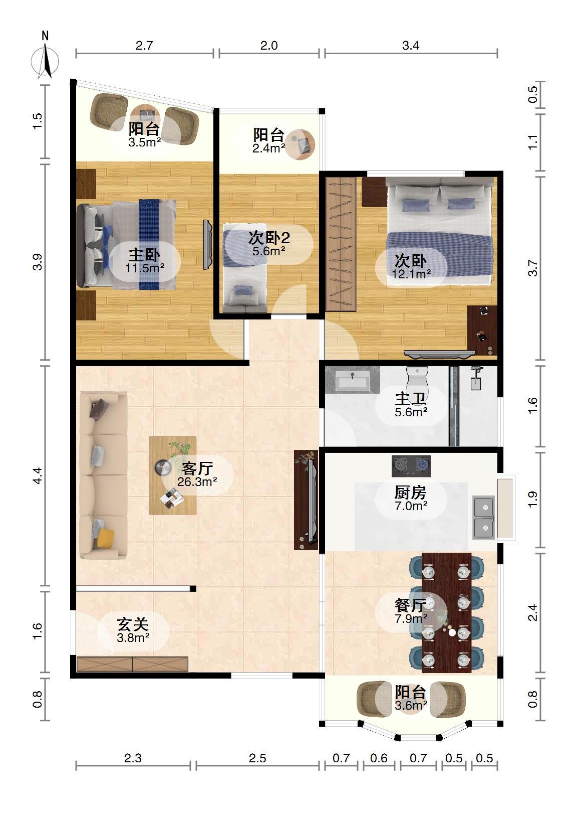 青山区青山普通3室2厅2卫二手房出售13