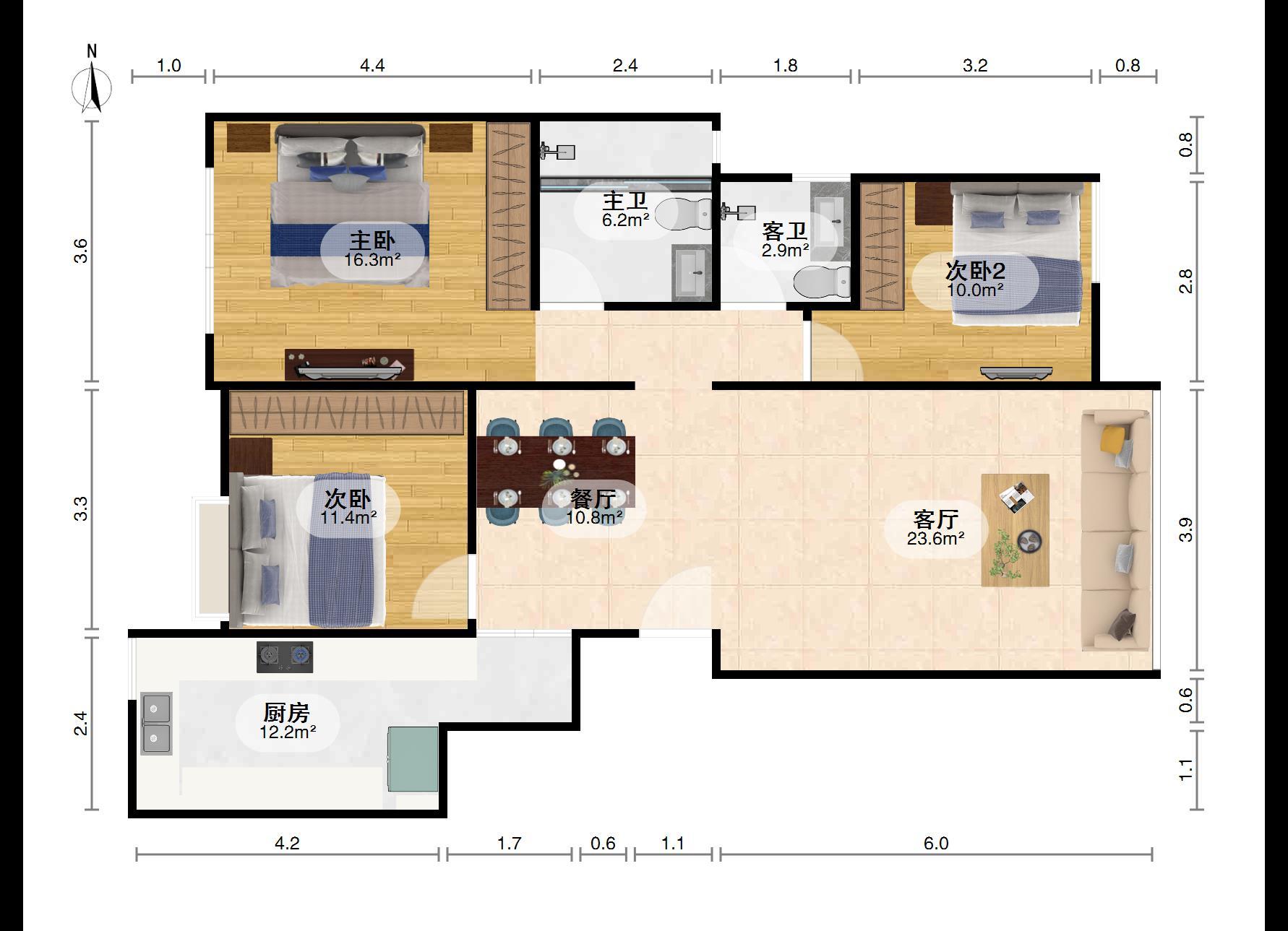 利州区东坝毛坯3室2厅2卫二手房出售13