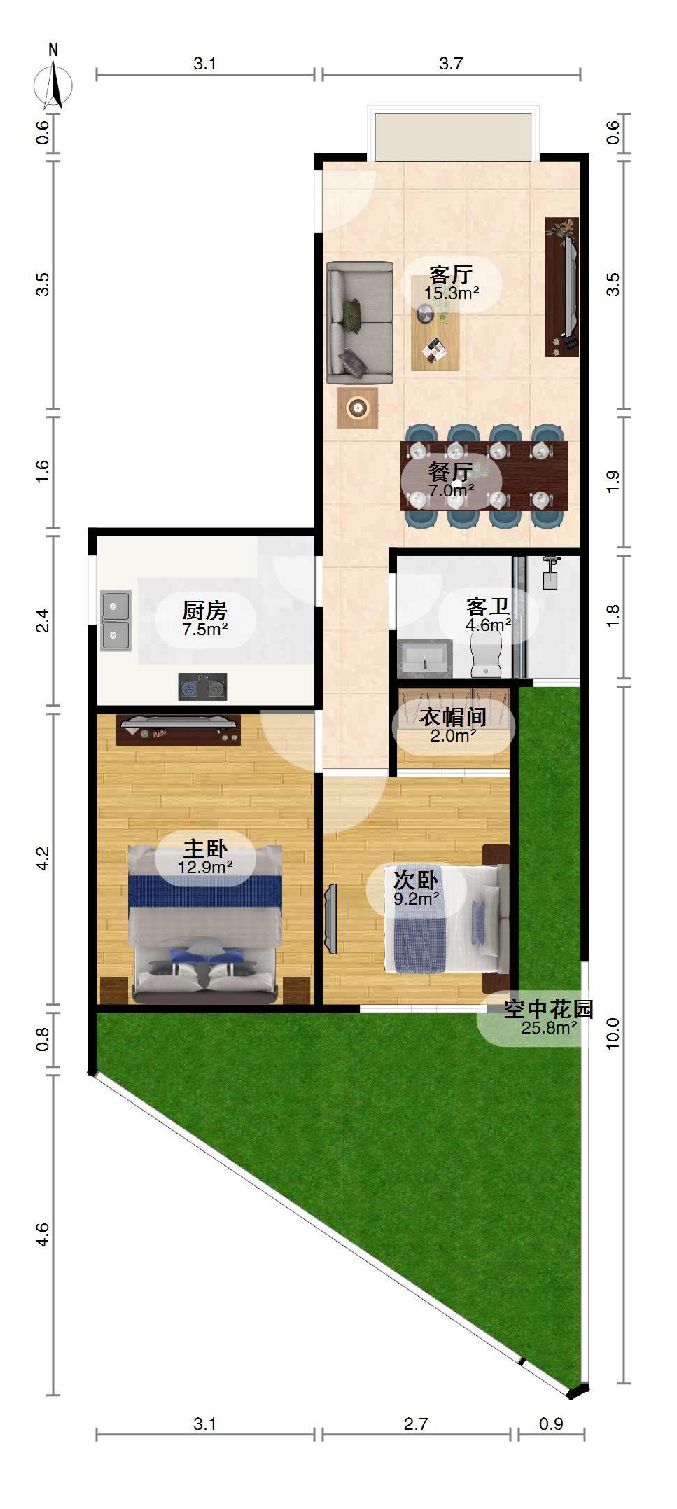 鹦鹉花园,鹦鹉花园两室一厅，东南朝向，紧邻地铁，交通便利！10