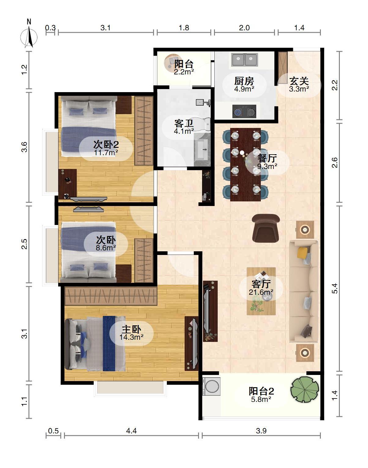 天悦尚城,民族公园郁林路小学天悦尚城毛坯三房12