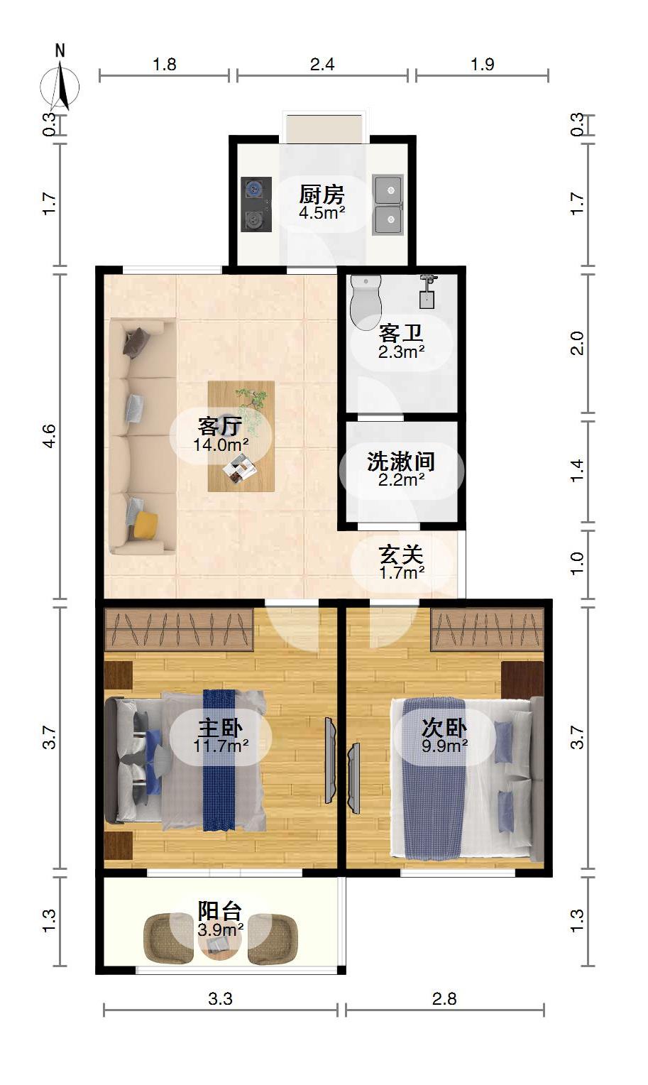 冶金109街坊,中装两房，南北通透，小区中间10