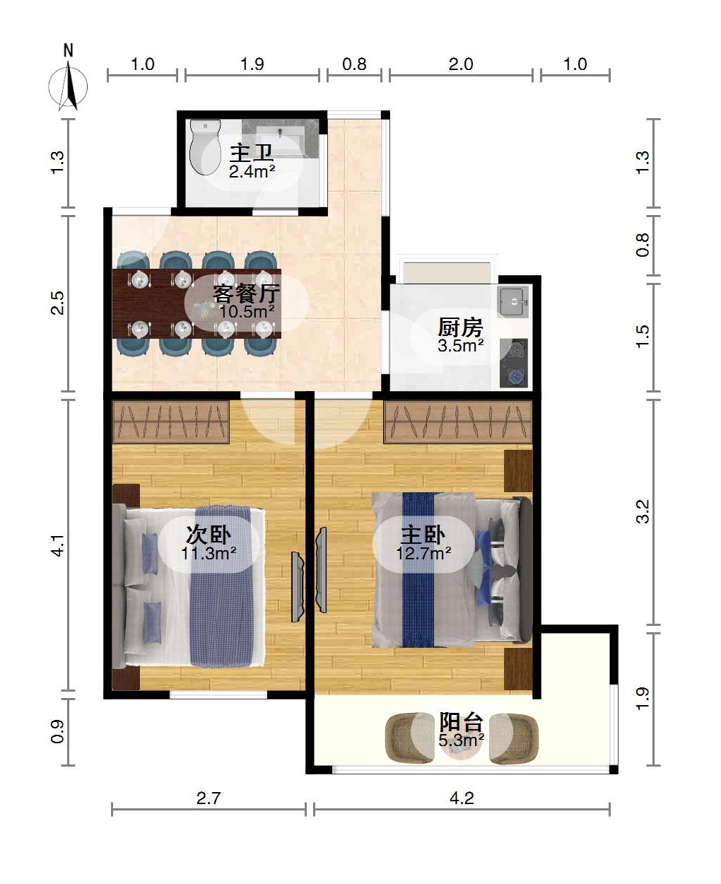 118街坊,难得一见的普通两南户型,总价低,朝向好13