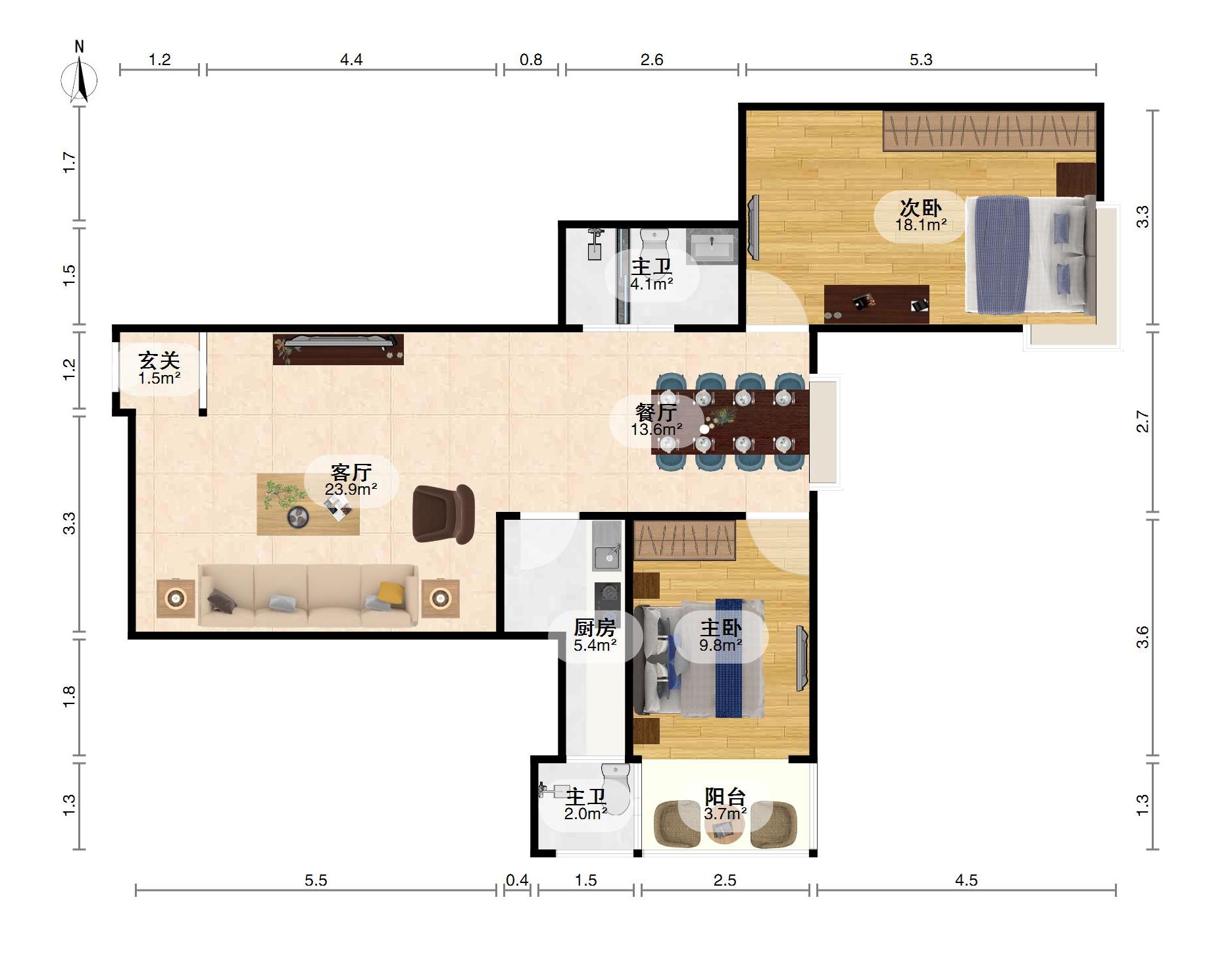 余家头小区,余家头小区精装95平米非常稀有的两室两卫12