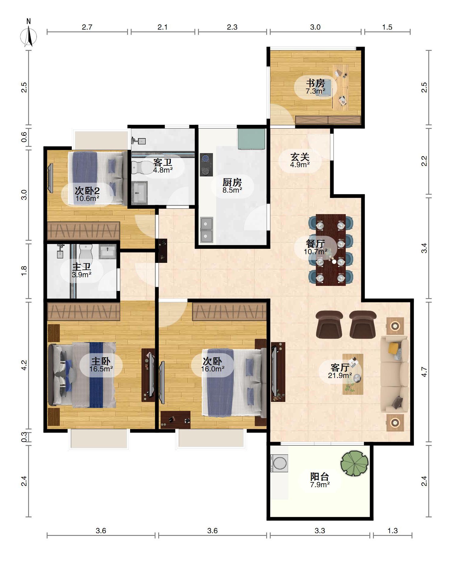 普罗旺斯,普罗旺斯 电梯小高层 提包入住精装4房2厅出售 有钥匙看房13