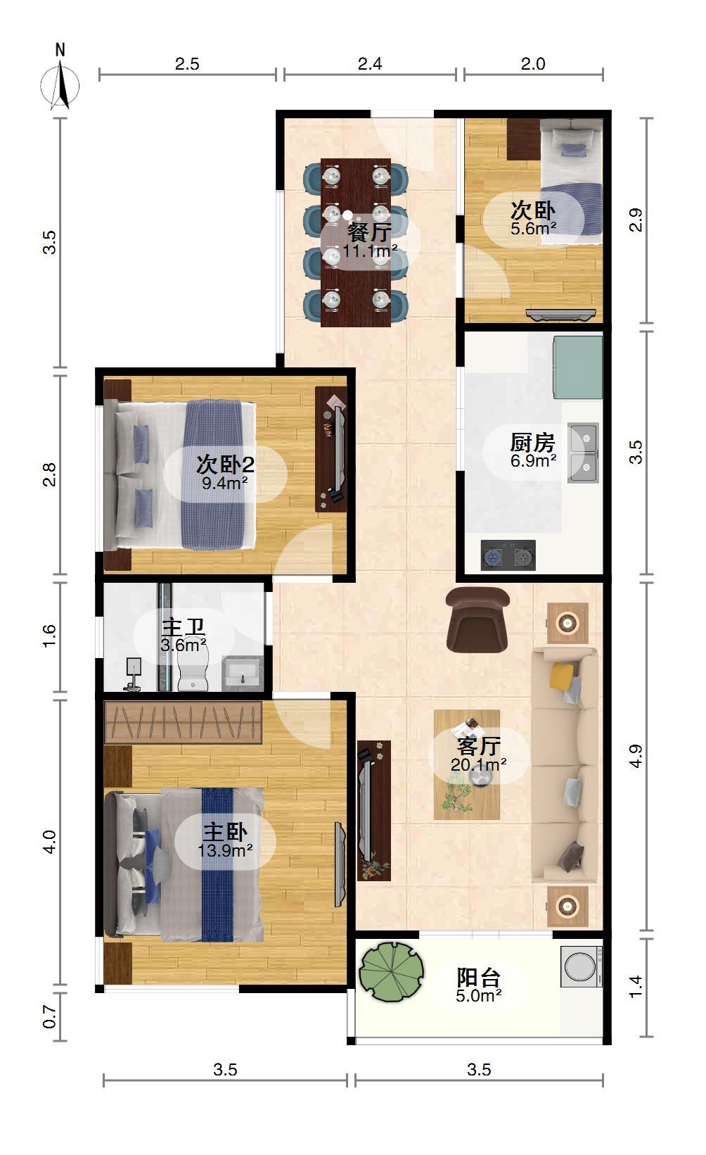 青城国际,性价比超高的3室2厅1卫1阳台 阳光 视线 满二13