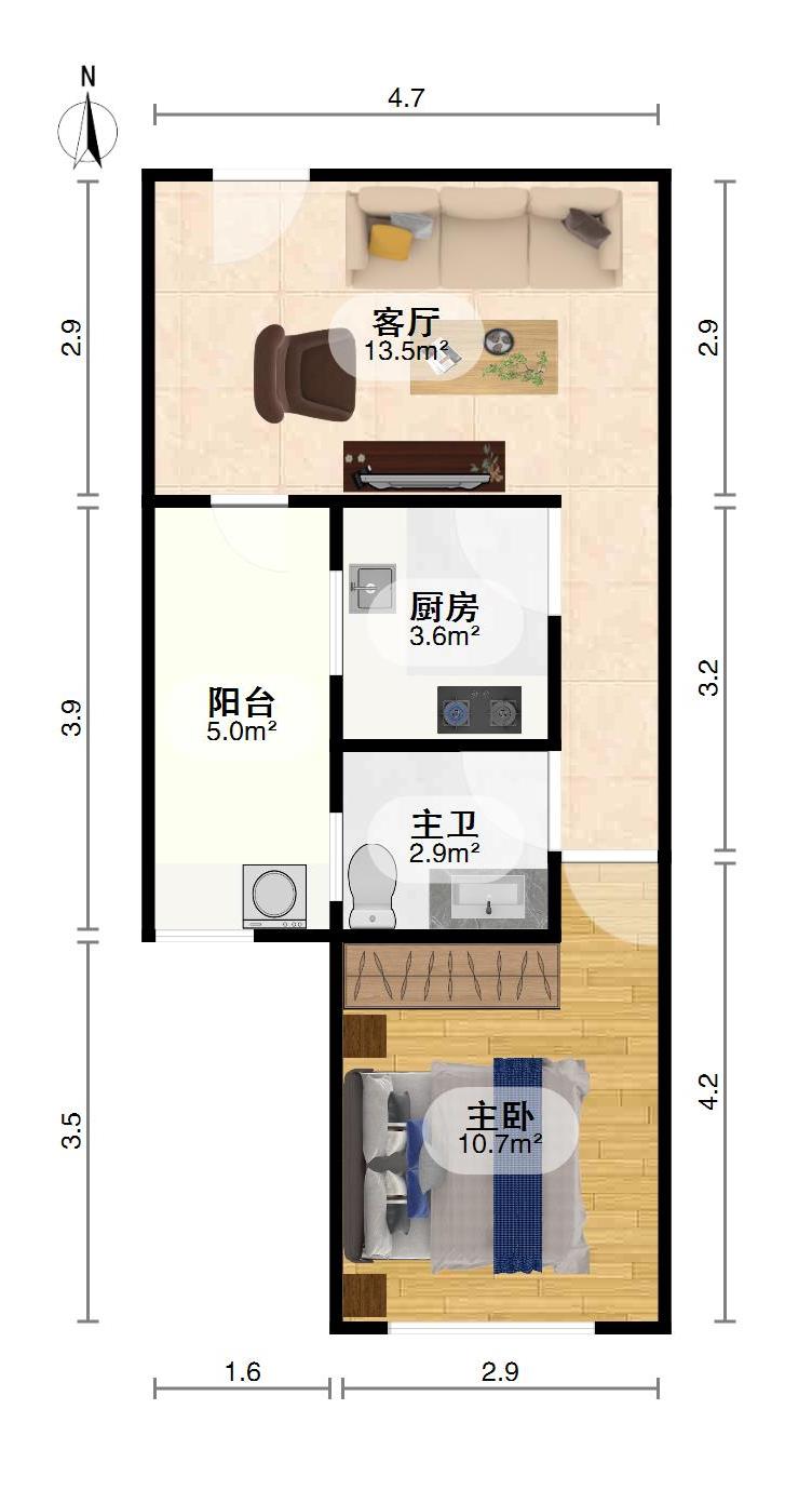 十里景秀二期,精装修，一室一厅拎包入住，好楼层，采光好，老证。9