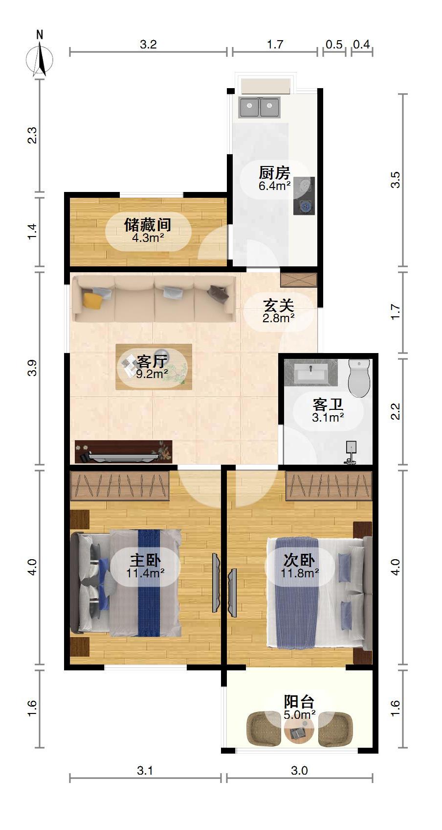 绿苑小区,绿苑小区84.12㎡2室2厅1卫1阳台普通，好房不等人9