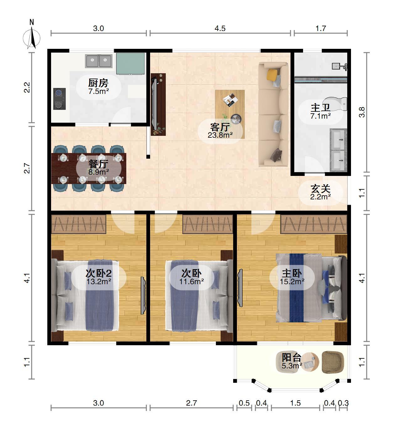 金鹤园三期,金鹤园三期三室两厅一卫三房朝南好户型房东诚心出售13